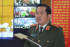 Thiếu tướng Đinh Văn Nơi, Bí thư Đảng ủy, Giám đốc Công an tỉnh phát biểu tại buổi giao ban.