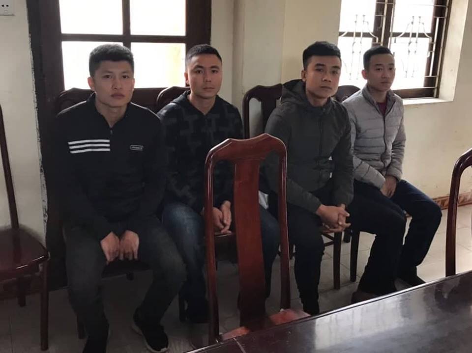 4 đối tượng bị bắt giữ tại cơ quan công an