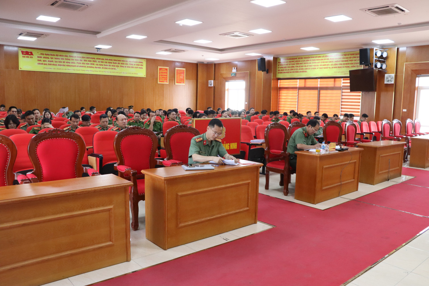 Quang cảnh Hội nghị tại điểm cầu Công an tỉnh
