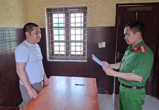 Lê Văn Cường tại Cơ quan Công an.