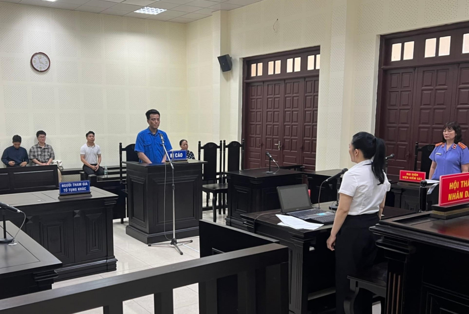 Bị cáo Phạm Văn Hòa tại phiên tòa xét xử