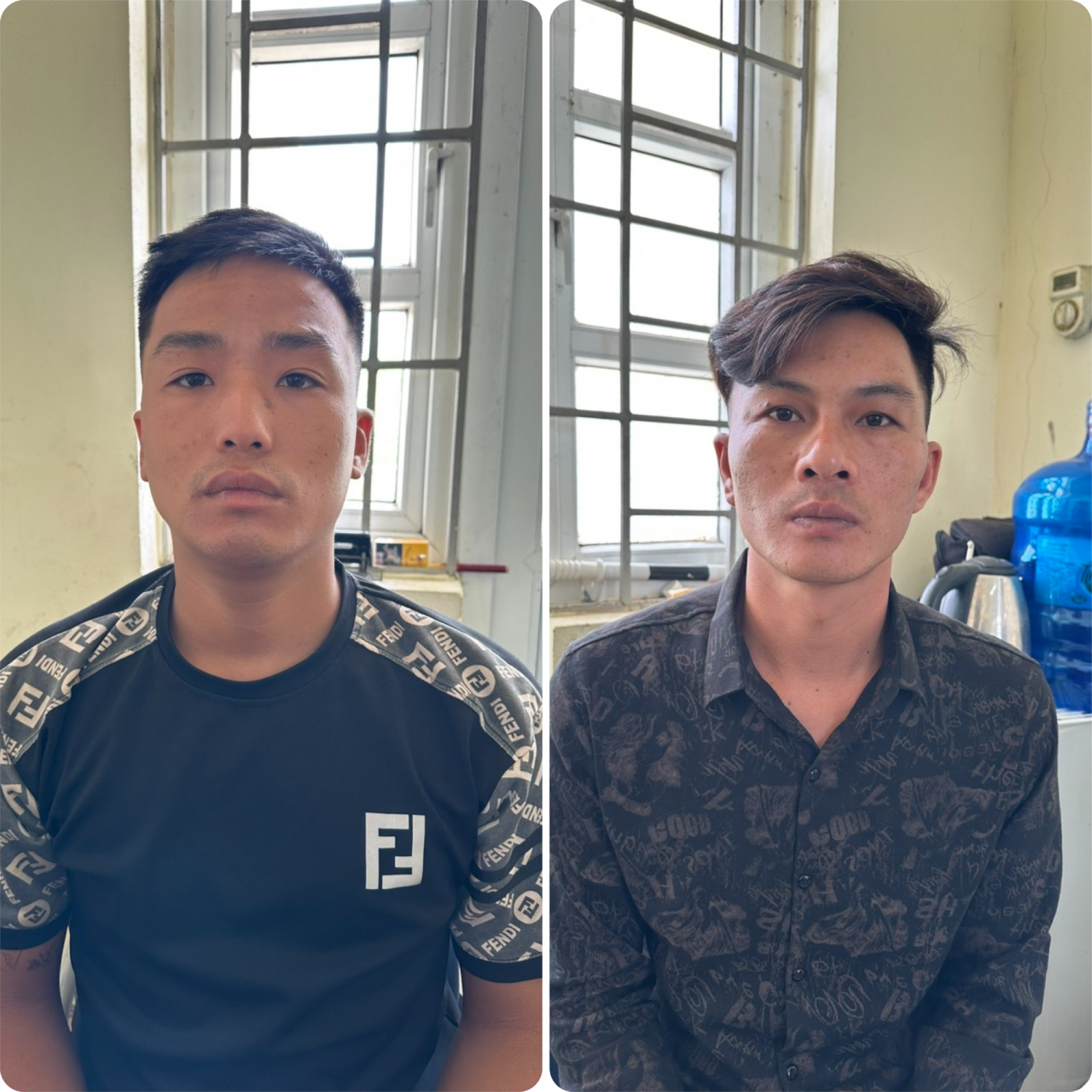 Vũ Văn Luân và Hồ Khẩy Tắc tại cơ quan Công an